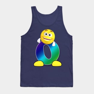 Letter O Alphabet Smiley Monogram Face Emoji Shirt for Men Women Kids Tank Top